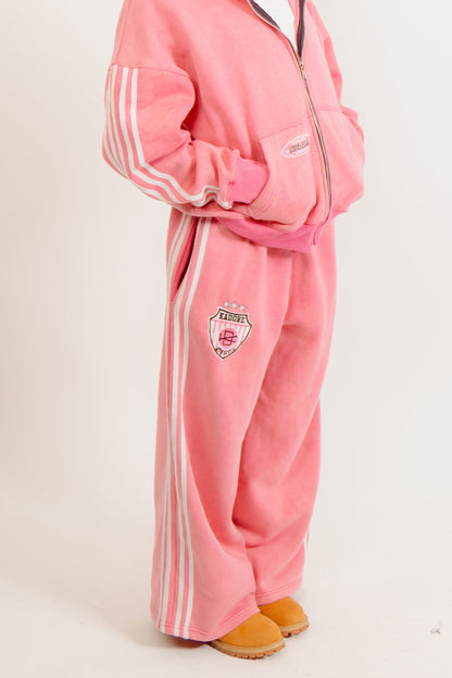 KADORE “Racer” (Pink & White) Sweatpants