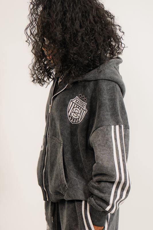 KADORE “Racer” (Black & White) Zip-Up