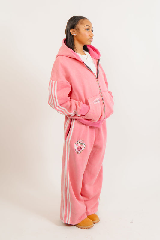 KADORE “Racer” (Pink & White) Sweatpants